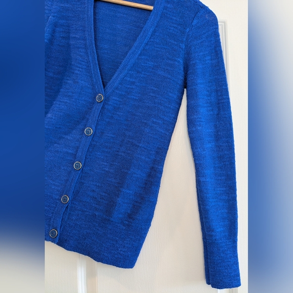 Lilly Pulitzer Royal Blue Cardigan Sweater V Neck Button Size S Coastal Preppy - Picture 4 of 12